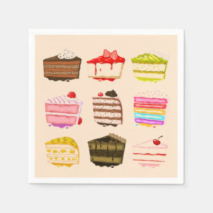 Cute cakes afternoon tea party napkin