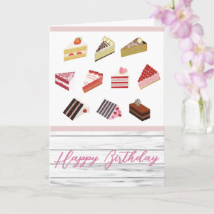 Cute Cakes Dessert Birthday Card
