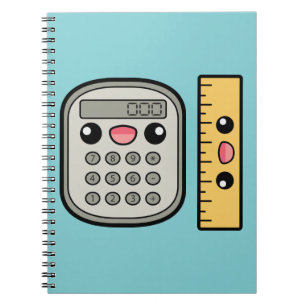 Cute Calculator And Ruler Notebook