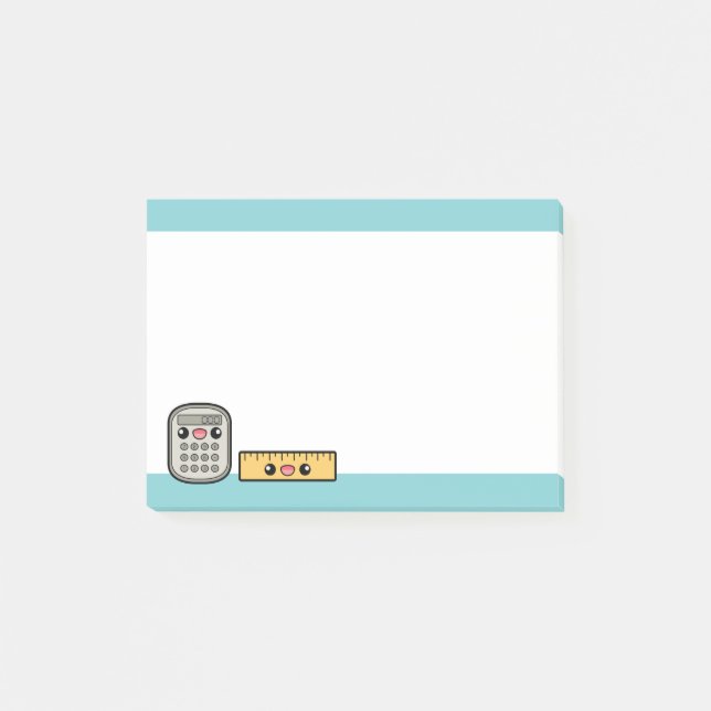 Cute Calculator And Ruler Post-it Notes (Front)