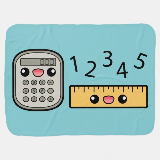 cute calculator and ruler with numbers baby blanket zazzle ca
