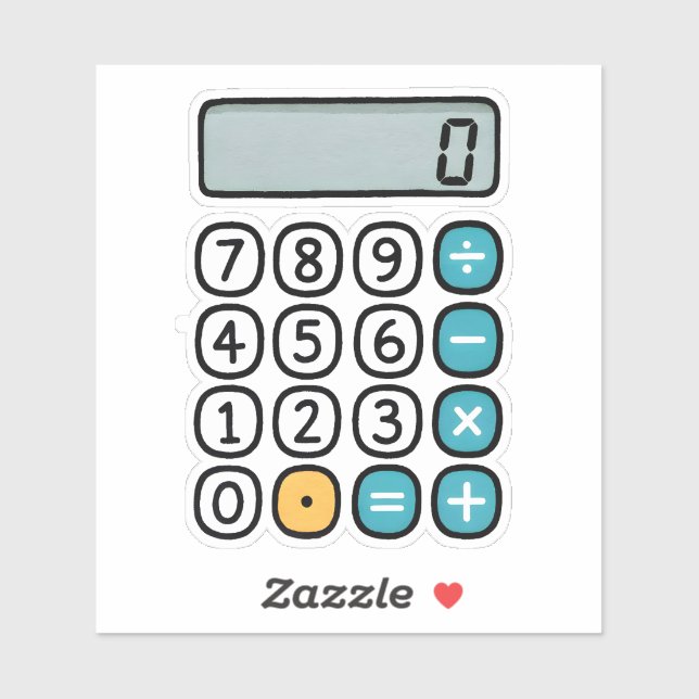 Cute Calculator Math Sticker for School (Feuille)