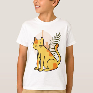 Cute Calico Cat Botanical T-Shirt