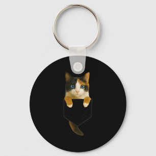 Cute Calico Cat Cket Funny Cat Mom Cat Dad Cat Lov Keychain