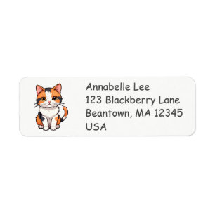 Cute Calico Cat Label