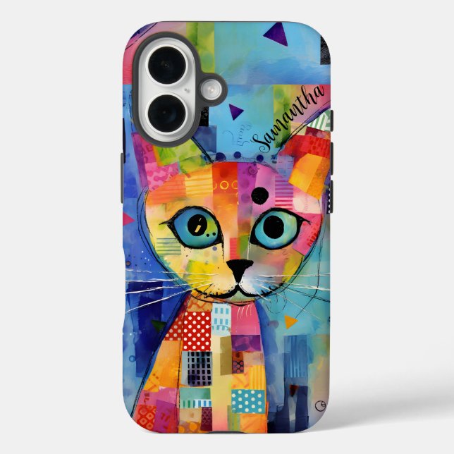 Cute Calico Cat Personalized Case-Mate iPhone Case (Back)