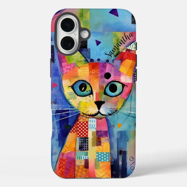Cute Calico Cat Personalized Case-Mate iPhone Case (Back)