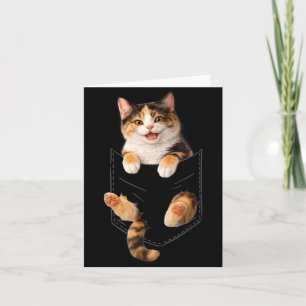 Cute Calico Cat Pocket Funny Kitty Mom Dad Lover Card