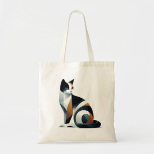 Cute calico cat watercolor tote bag