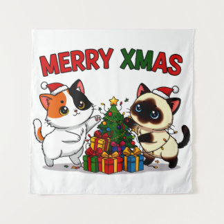 Cute Calico & Siamese Kitten Gift Tapestry