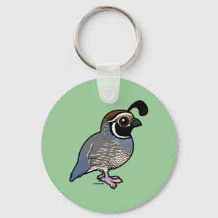 Cute California Quail Keychain