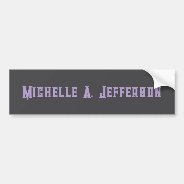 Cute Calligraphy Creative Trendy Custom Name Bumper Sticker (Front)