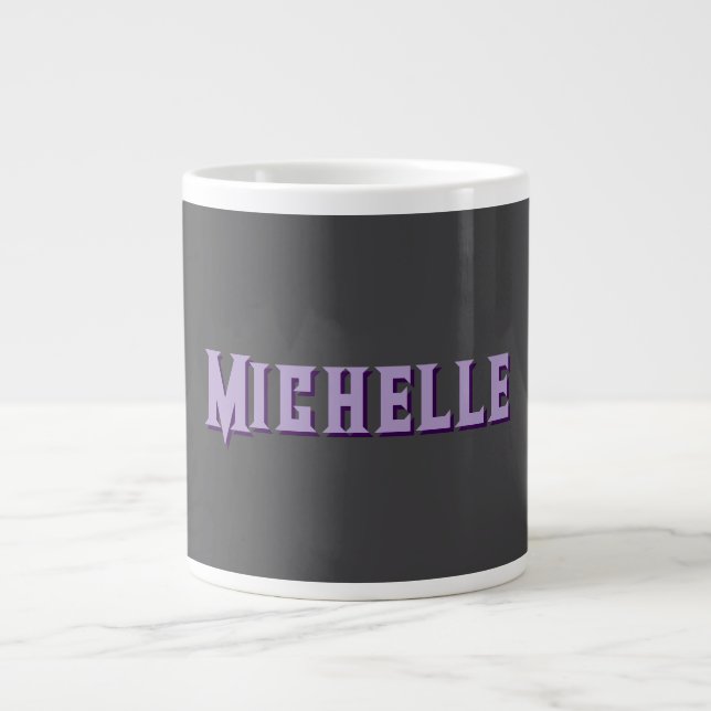 Cute Calligraphy Creative Trendy Custom Name Large Coffee Mug (Front)