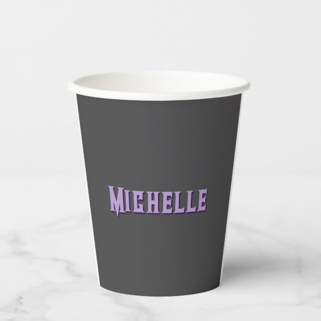 Cute Calligraphy Creative Trendy Custom Name Paper Cups (Front)