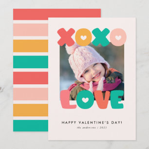 Cute Calligraphy Kids Valentines Day Photo Card