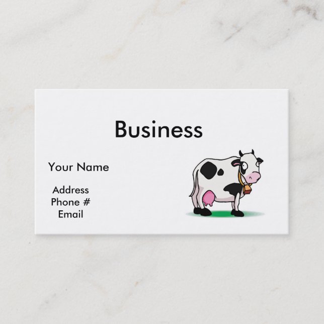 Cute Calm Cow Business Card (Front)