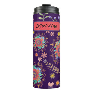 Cute Calssic Personalized Floral Thermal Tumbler