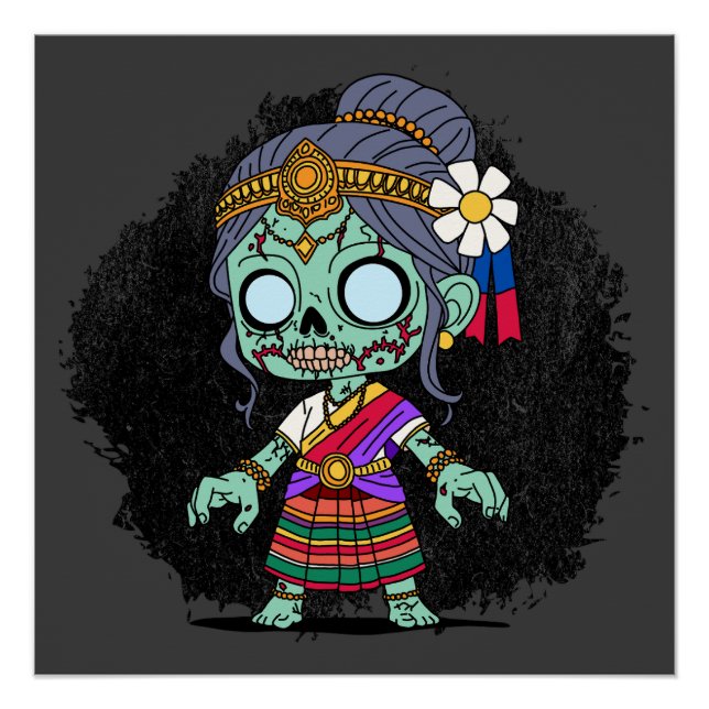 Cute Cambodian Zombie Poster (Front)