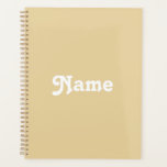 Cute camel beige custom name year monogram planner<br><div class="desc">Cute camel beige custom name year monogram or text personalized elegant chic Planner.
Custom white text on camel beige plain solid colour background.</div>