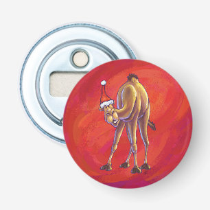 Cute Camel Christmas On Red Bottle Opener
