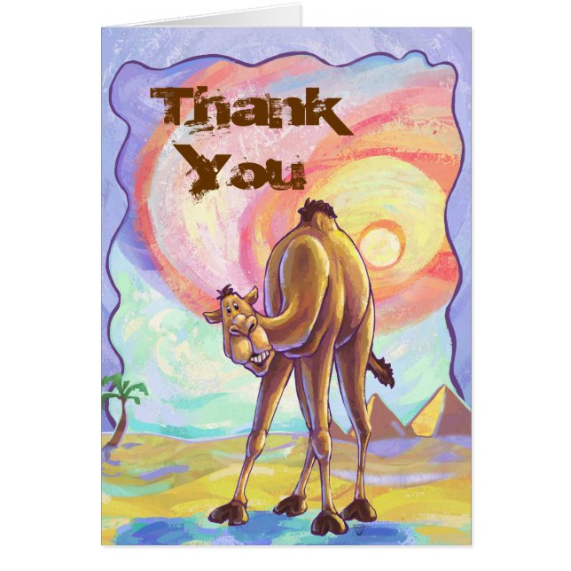 Cute Camel Party Thank You Card (Front)