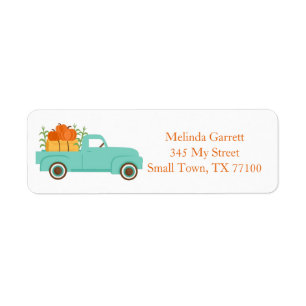 Cute Camion Citrouilles Pays Automne Adresse perso