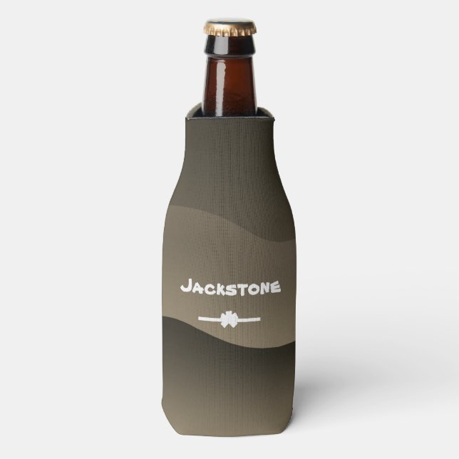  Cute Camo Design Custom Name Modern Beer Bottle Cooler (Bottle Front)