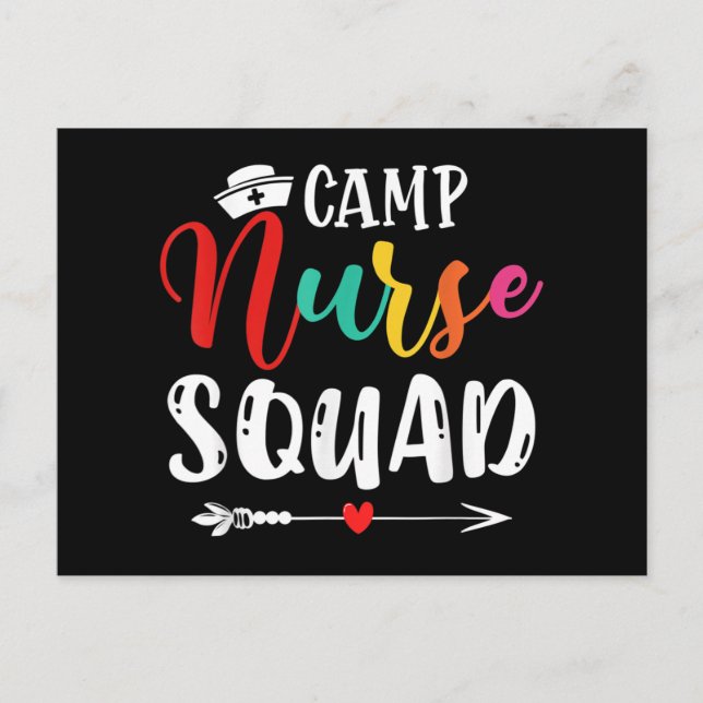 Cute Camp Nurse Squad Funny Nurses Matching Holiday Postcard (Front)