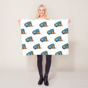 Cute Camper Fleece Blanket