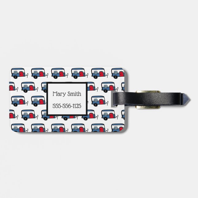 Cute Camper Luggage Tag (Back Horizontal)