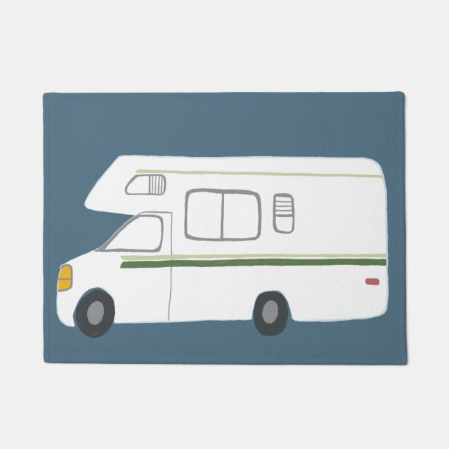Cute Camper Vintage Motorhome Art Doormat (Front)