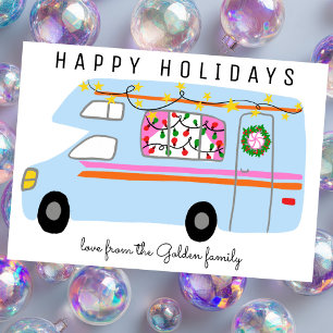 Cute Camper Vintage RV Tree-Free Custom Christmas Card
