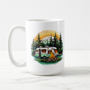 Cute camping lovers add monogram  coffee mug