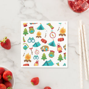 Cute Camping party pattern napkins