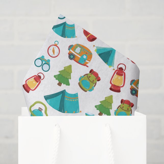 Cute Camping party pattern tissue Paper (Gift Bag)