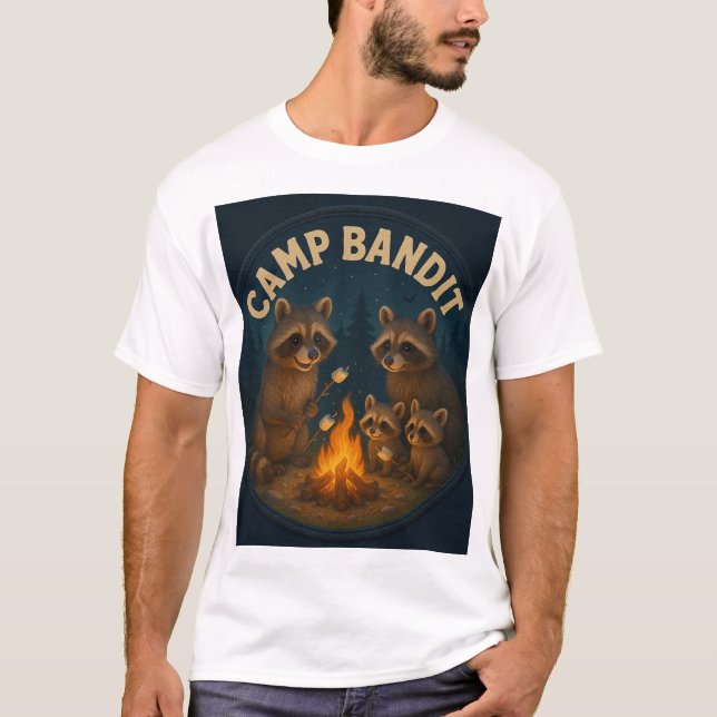 Cute camping Racoons. T-Shirt (Front)