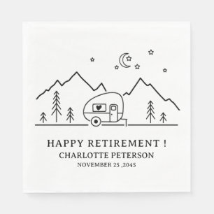Cute Camping Theme Retirement Party Napkins