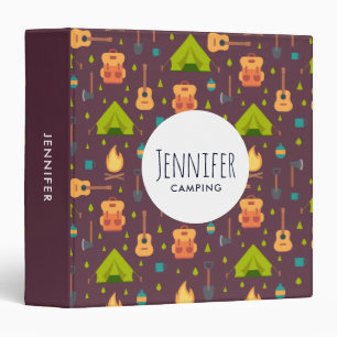 Cute Camping Themed Pattern Binder