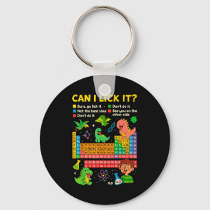 Cute Can I Lick It Dino Periodic Table Science Hum Keychain