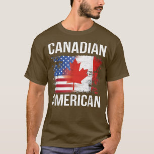 Cute Canada Day Canadian American Canadian US Flag T-Shirt