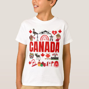 Cute Canada Symbols Collage T-Shirt