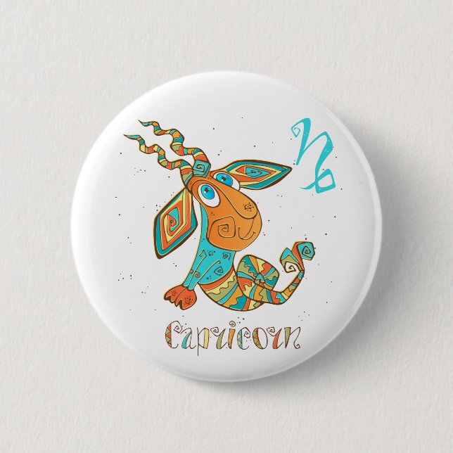 Cute Cancer Capricorn 2 Inch Round Button (Front)