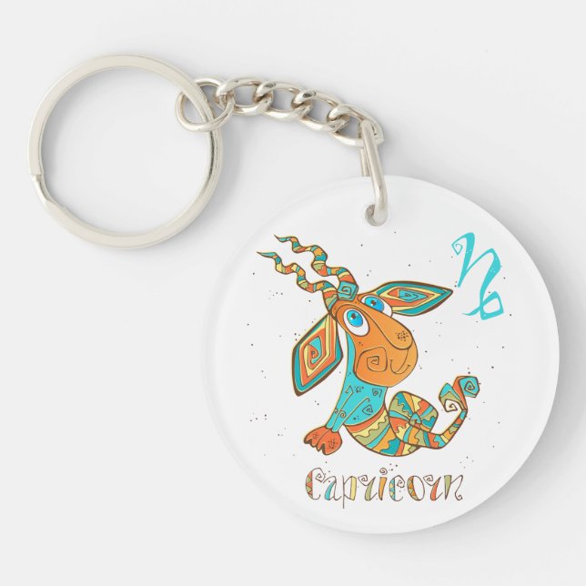 Cute Cancer Capricorn Keychain (Front)