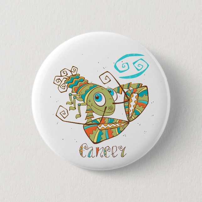 Cute Cancer Crab 2 Inch Round Button (Front)