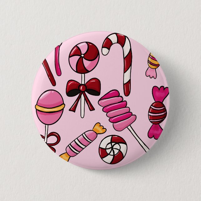 Cute  Candy   2 Inch Round Button (Front)