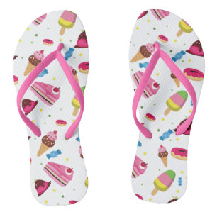 Cute candy and sweet coloured pattern flip flops