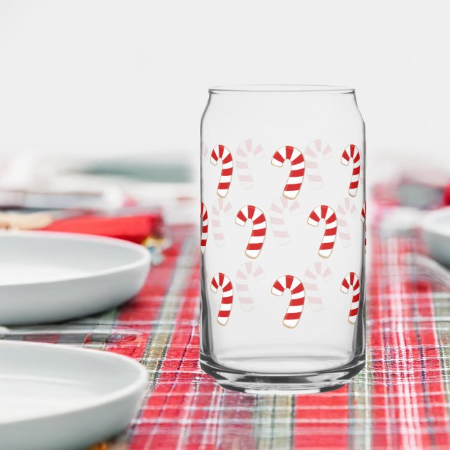 Cute Candy Cane Christmas Can Glass (Creator Uploaded)