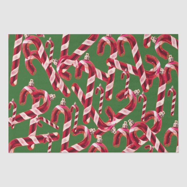 Cute Candy Cane Decoration Christmas Tissue Paper (Front)