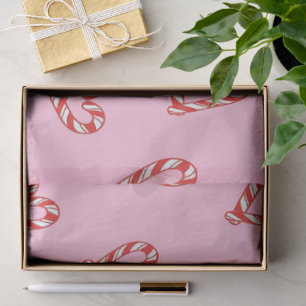 Cute Candy Cane Hearts Minimalist Tissue Paper