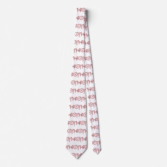 Cute Candy Cane Text Design with the Word HO! Tie (Front)